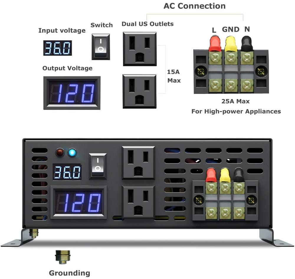Pure Sine Wave Inverter 5000W 48V 220V - Инвертор солнечной энергии с чистой синусоидой,