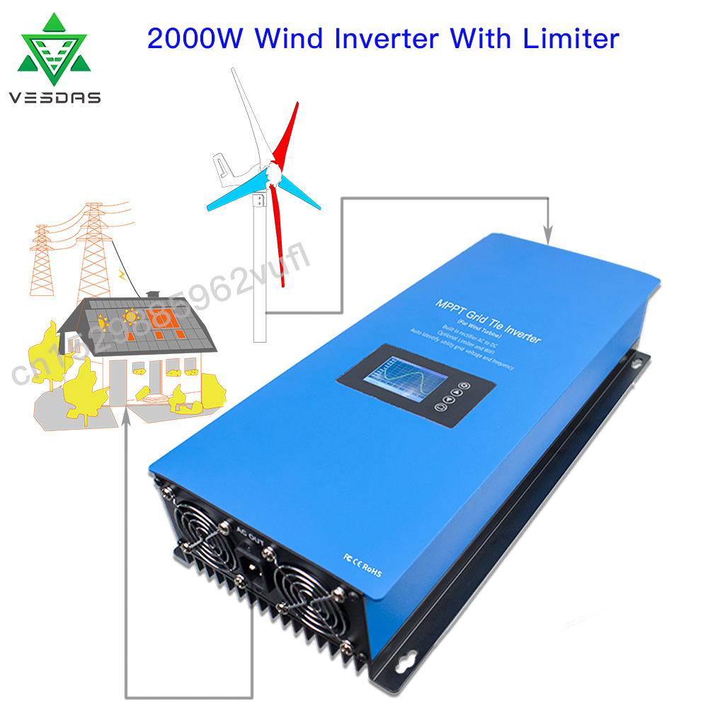 Инвертор ветровой MPPT мощност – обзор и цена Grid Tie Inverter Limiter 2000W